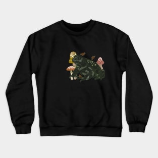 Cute Trendy Frog and Mushroom Art Crewneck Sweatshirt